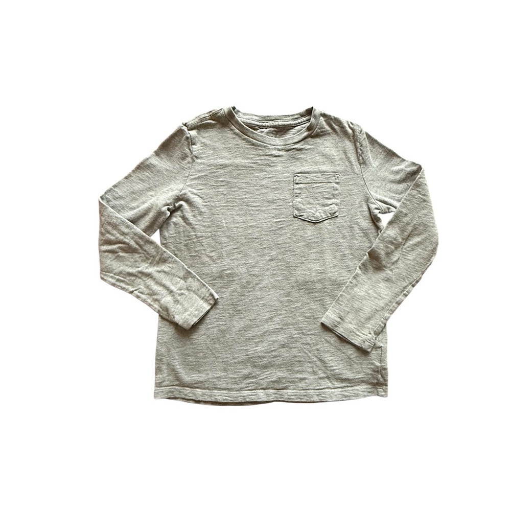 GAP Kids Heather Gray Long Sleeve Pocket T-Shirt Size S